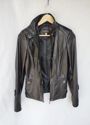 Женская кожаная черная куртка exclusive collection
