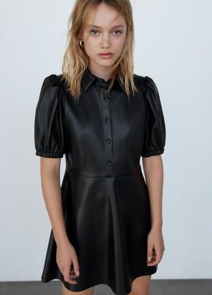 Сукня з екошкіри zara4 фото