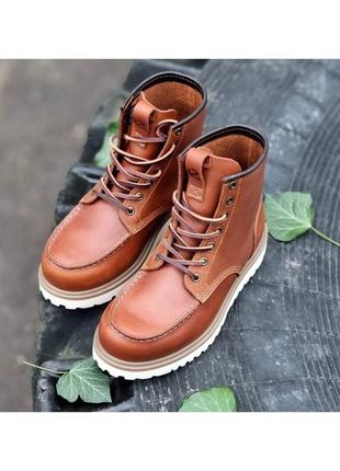 Кожаные мужские ботинкиecco staker moc toe tie premium lace boot 41-42 размер1 фото