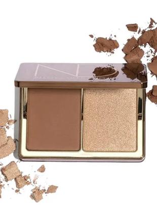 Палетка хайлайтер + румяна бронзер natasha denona alloy cheek duo bronze &amp; glow palette 20 г1 фото