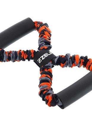 Еспандер трубчастий з ручками у захисному рукаві вісімка fi-7832 16кг червоний (56363234), zelart