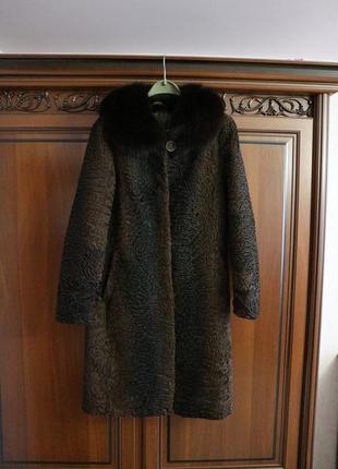 Шуба натуральне хутро каракуль, песець