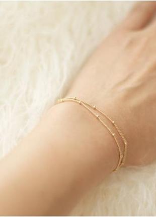 Женский браслет ui052 цепочка ланцюжок цвет золото серебро двойной браслет прекрасный подарок1 фото