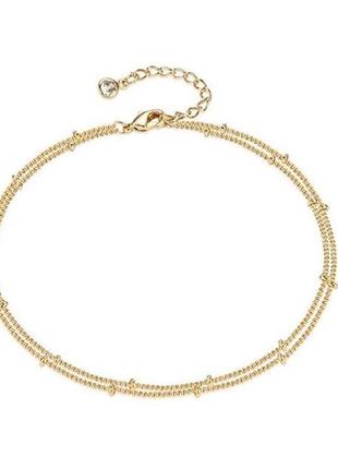 Женский браслет ui052 цепочка ланцюжок цвет золото серебро двойной браслет прекрасный подарок2 фото