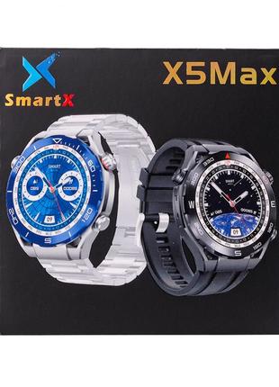 Смарт-часы smartx x5max мужские с функцией звонка и пульсометром с сменными ремешками6 фото