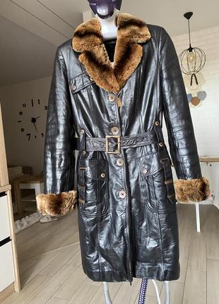Кожаная дубленка