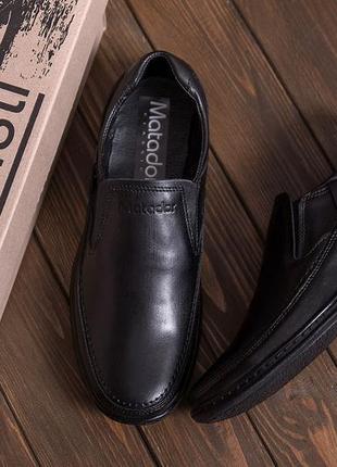 Мужские кожаные туфли matador officer shoes черные стильные классические из натуральной кожи *5230р*4 фото