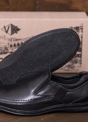 Чоловічі шкіряні туфлі matador officer черевики чорні стильні класичні з натуральної шкіри
