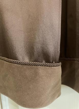Натуральная 100% шёлк брендовая юбка burberry оригинал цвет шоколад6 фото