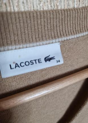 Шикарний вовняний джемпер, светр з v-подібним  вирізом lacoste,  оригінал5 фото