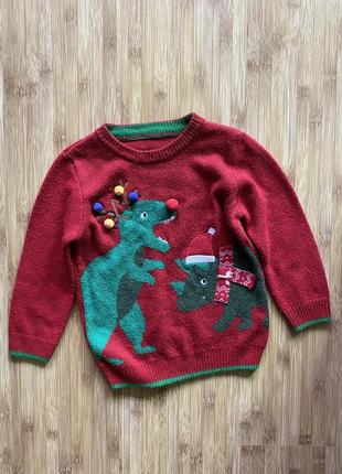 Теплий светр nutmeg новорічний 4,5 років