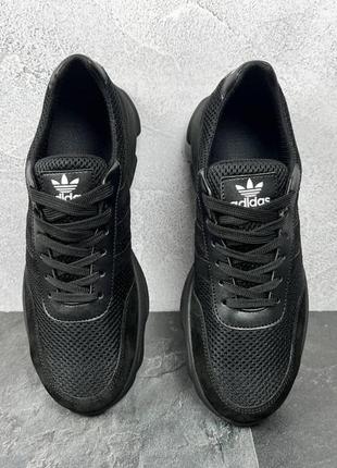 Летние мужские кроссовки сетка adidas/адидас черные спортивные на лето *а30 чор/сет*7 фото