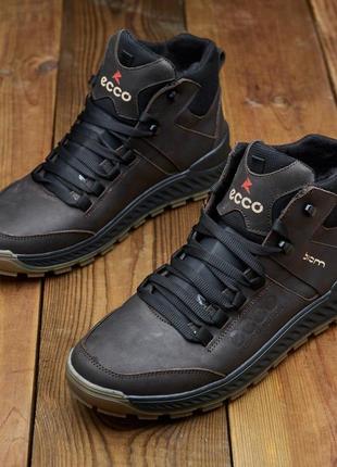 Високі зимові чоловічі черевики на хутрі шкіряні теплі зима, спортивні черевики...