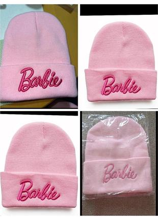 Шапка barbie 3-10р.зимняя,двойная вязка.