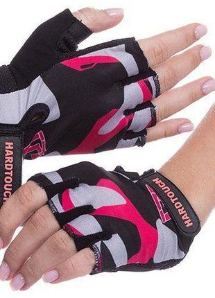 Перчатки для фитнеса fg-009 l черно-розовый (07452008)