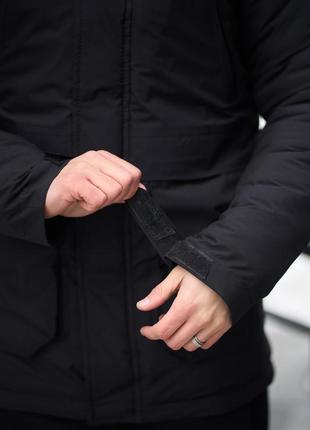 Теплая мужская зимняя куртка пуховая черная+перчатки в подарок!2 фото