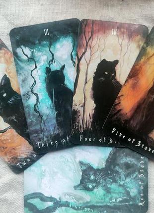 Гадальні карти таро примарного кота haunted Housses cat tarot таро з котиками котами колода карт8 фото