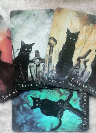 Гадальні карти таро примарного кота haunted Housses cat tarot таро з котиками котами колода карт6 фото