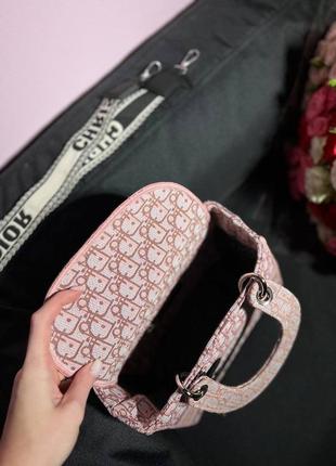 Женская сумка christian dior lady d-lite pink люкс качество4 фото