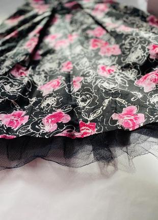 Красивая юбка трапеция в цветочный принт, летняя юбка клёш4 фото