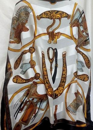 Винтажный шелковый платок бренд daria 100%натуральній шелк италия+подарок2 фото