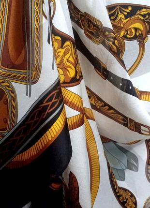 Винтажный шелковый платок бренд daria 100%натуральній шелк италия+подарок9 фото