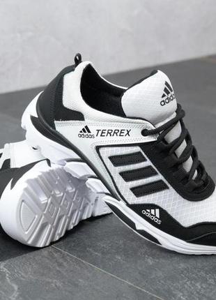 Спортивные мягкие летние кроссовки сеточка adidas, обувь мужская текстиль для мужчин на лето *а-1 біл/сет*3 фото