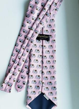 Шелковый галстук 100 % silk италия "слоники"6 фото