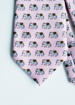 Шелковый галстук 100 % silk италия "слоники"3 фото