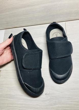 Черные тапочки мокасины текстильные слипоны на мальчика девочку 31 размер