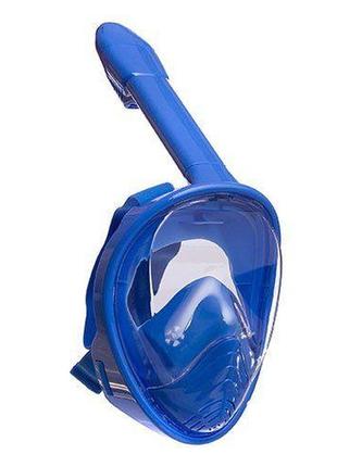 Маска для снорклинга с дыханием через нос детская pl-1294  голубо-белый (60508039)