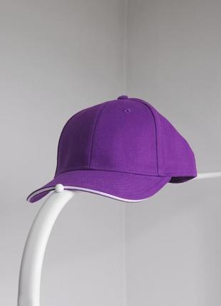 Кепка мужская женская однотонная бейсболка унисекс фиолетовая1 фото