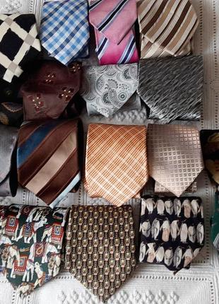 Шелковый галстук галстук hugo boss, fabric zurich, h&amp;m оригинал винтаж italy шёлк1 фото