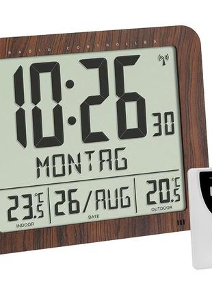 Настенные часы с температурой снаружи и внутри помещения tfa (60451808)