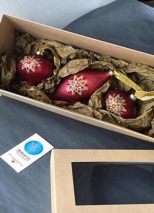 Набор стеклянных украшений на елку, рождественские шарики