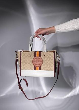 👜 coach dempsey tote 22 in signature jacquard with stripe7 фото