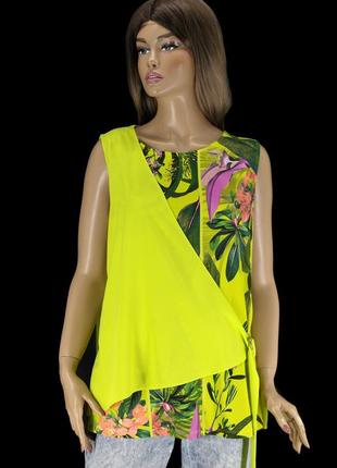 Красивая брендовая блузка "next" салатовая с принтом. размер uk18/eur46.5 фото