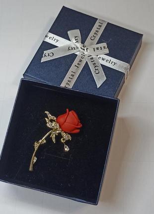 Стильна брошка троянда на подарунок коханій людині/подарунок на новий рік/подарок жене/девушке/недорогой подарок2 фото