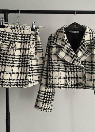 Костюм: рубашка/пиджак и юбка
👉ткань: турецкий твид