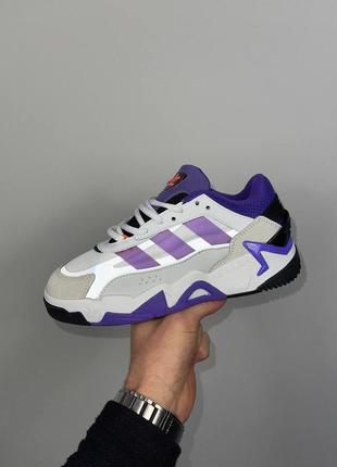 Классные женские кроссовки adidas niteball 2.0 ‘violet white’ gx0775 белые с фиолетовым2 фото