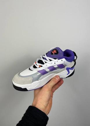 Классные женские кроссовки adidas niteball 2.0 ‘violet white’ gx0775 белые с фиолетовым9 фото