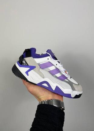 Классные женские кроссовки adidas niteball 2.0 ‘violet white’ gx0775 белые с фиолетовым1 фото