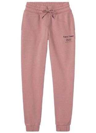 Спортивные штаны джоггеры хлопковые с начесом для девочки pepperts 397724 розовый