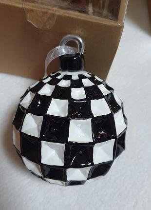 Ялинкові кулі чорно-біла шахівка3 фото