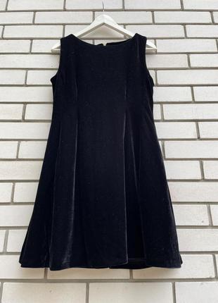 Бархатное велюровое черное платье мини mango9 фото