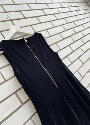 Бархатное велюровое черное платье мини mango6 фото