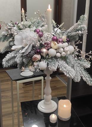 🌲 новогодняя композиция - подсвечник