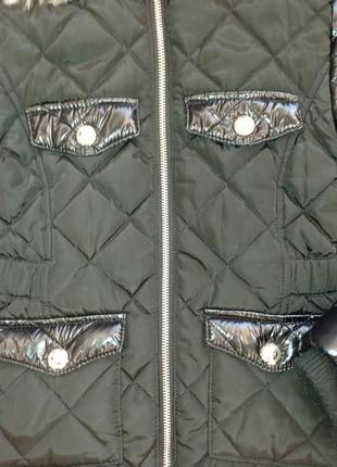 Стильная теплая куртка для девочки river island с красивым искусственным мехом5 фото