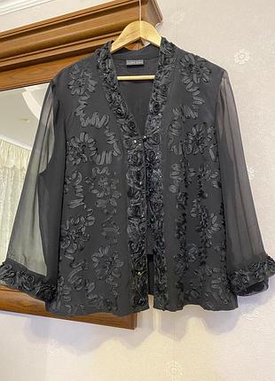 Нарядная блуза из натурального шелка большого размера