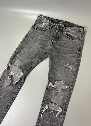Стильні темно сірі рвані джинси h&m denim, ейчендем денім, оригінал, з рваностями, потертостями2 фото